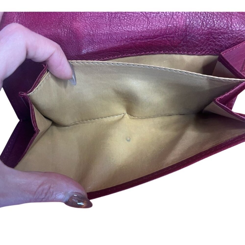 Chloé Burgundy Leather Snap Closure Wallet - Picture 12 of 16